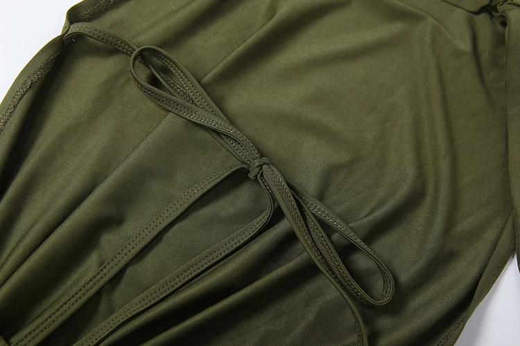 Kliou Seitlich Ausgeschnittenes Kleid Damen Bandage Neckholder Rückenfreies Ärmelloses Kleid mit Unregelmäßigen Hohentrennungen Elegantes Langes Bodycon-Kleid für den Urlaub – Detail 10