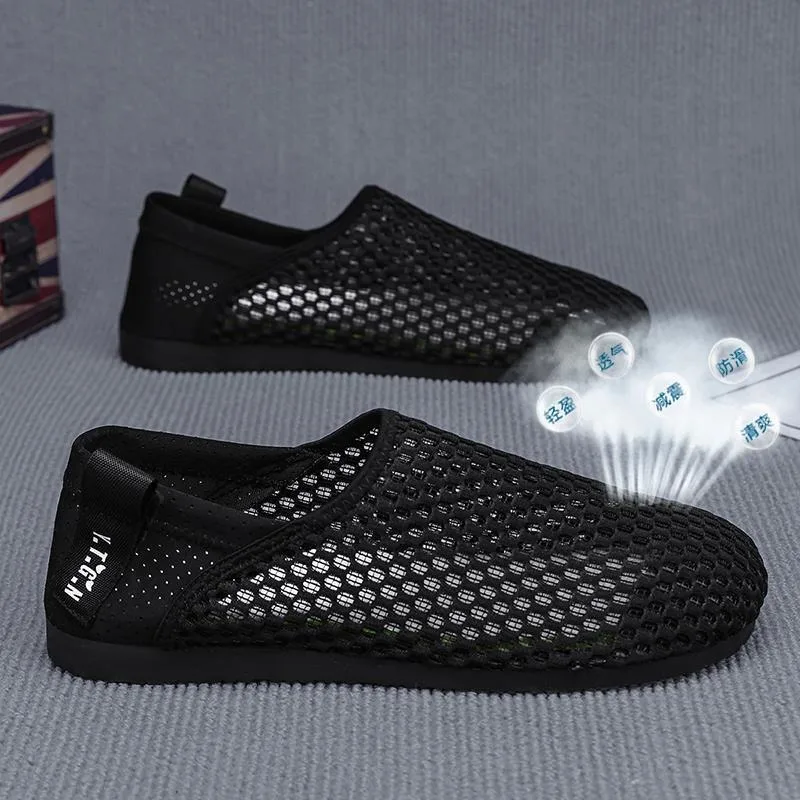 

Men Slip‑On Loafers Soft Breathable Mesh Driving Moccasins Lightweight Comfortable Men Walking Casual Sneakers Zapatillas Hombre