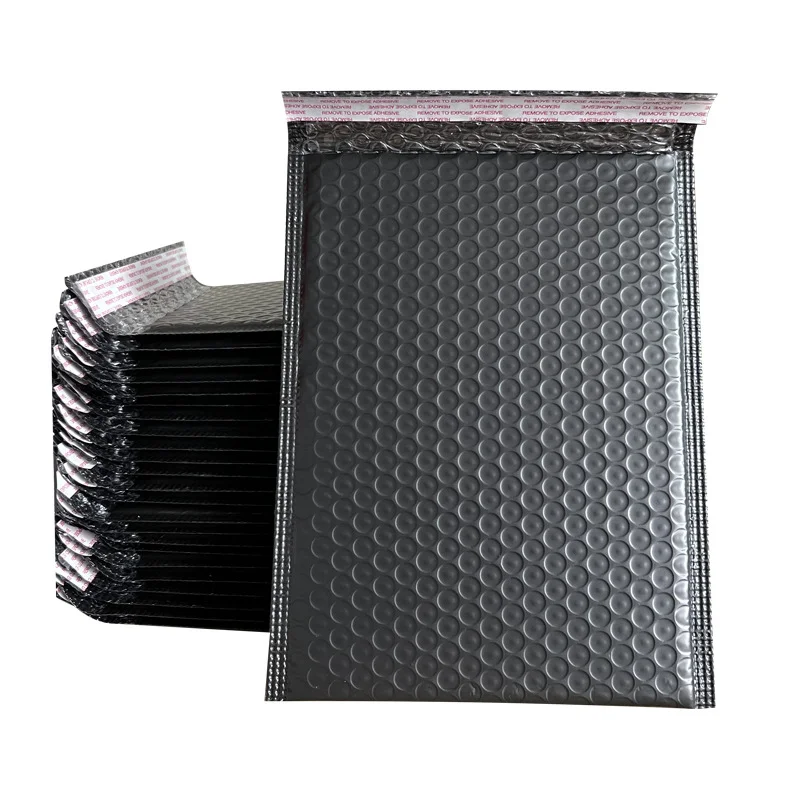 Minimum order of 50 pieces black bubble bag express packaging storage bag plastic self-adhesive bag thickened bag printing logo