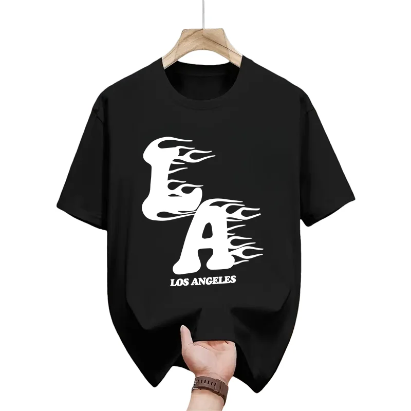 

2026 New Model Men's Fashionable Paris Brand Printed T-shirt, Pure Cotton Round-neck Casual Urban Style, High-quality PremiumY2K