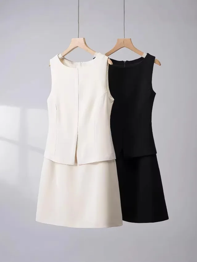 

Dave&di Women's Elegant And Fashionable Patchwork Sleeveless Dress Elegant Party Dresses Vestidos Women's Dress