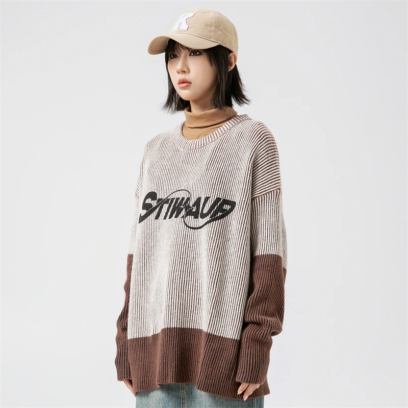 Womens New Sweaters for Modern Women 2023 Korean Fashion Wool Blend Coat Vintage Knit Sweater Oversize Men Dropshipping Center