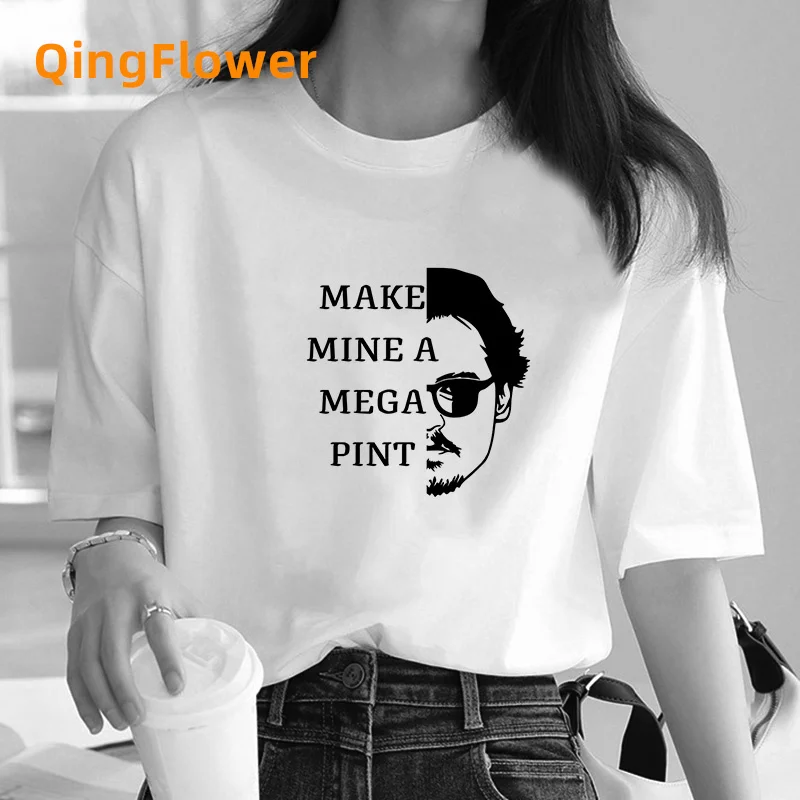 Johnny Depp t shirt women comic designer Y2K Tee girl manga 2000s comic clothing