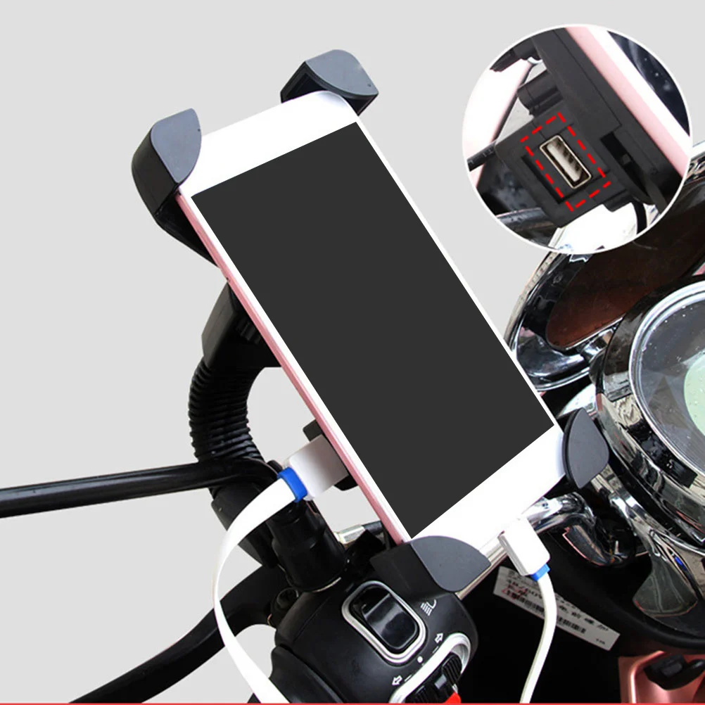 

Motorcycle Phone Mount Usb Charging Handlebar Holder 22-32Mm 3.5-7 Inch Anti-Vibration Secure Buckle Design For