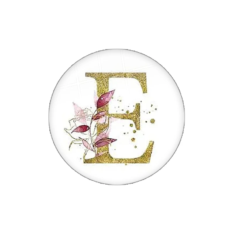 A-Z 26 letters afdrukken 12-30 MM paarse bloemen brief verjaardagscadeau ronde foto glas cabochon demo platte achterkant maken bevindingen