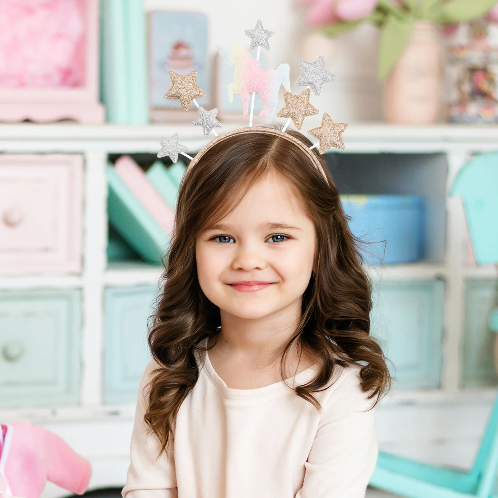 

Unicorn Headband Glitter Star Sequins Hair Accessories For Birthday Party Holiday Festival Live Streaming