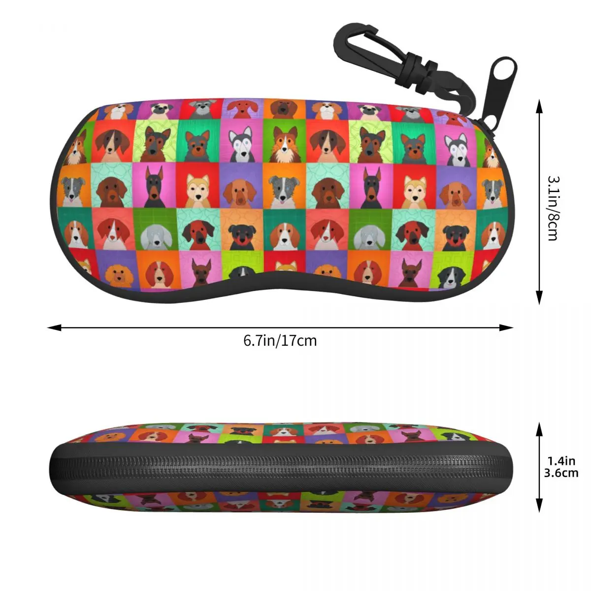 Custom Playful Puppy Shell Eyeglasses Protector Cases Cute Sunglass Case Glasses Bag