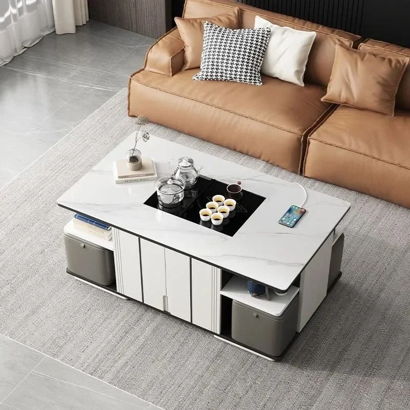 

Minimalist Multifunction Coffee Table Aesthetic Clear Frame Organizer Coffee Table Unique Rectangular Wohnzimmer Tisch Furniture