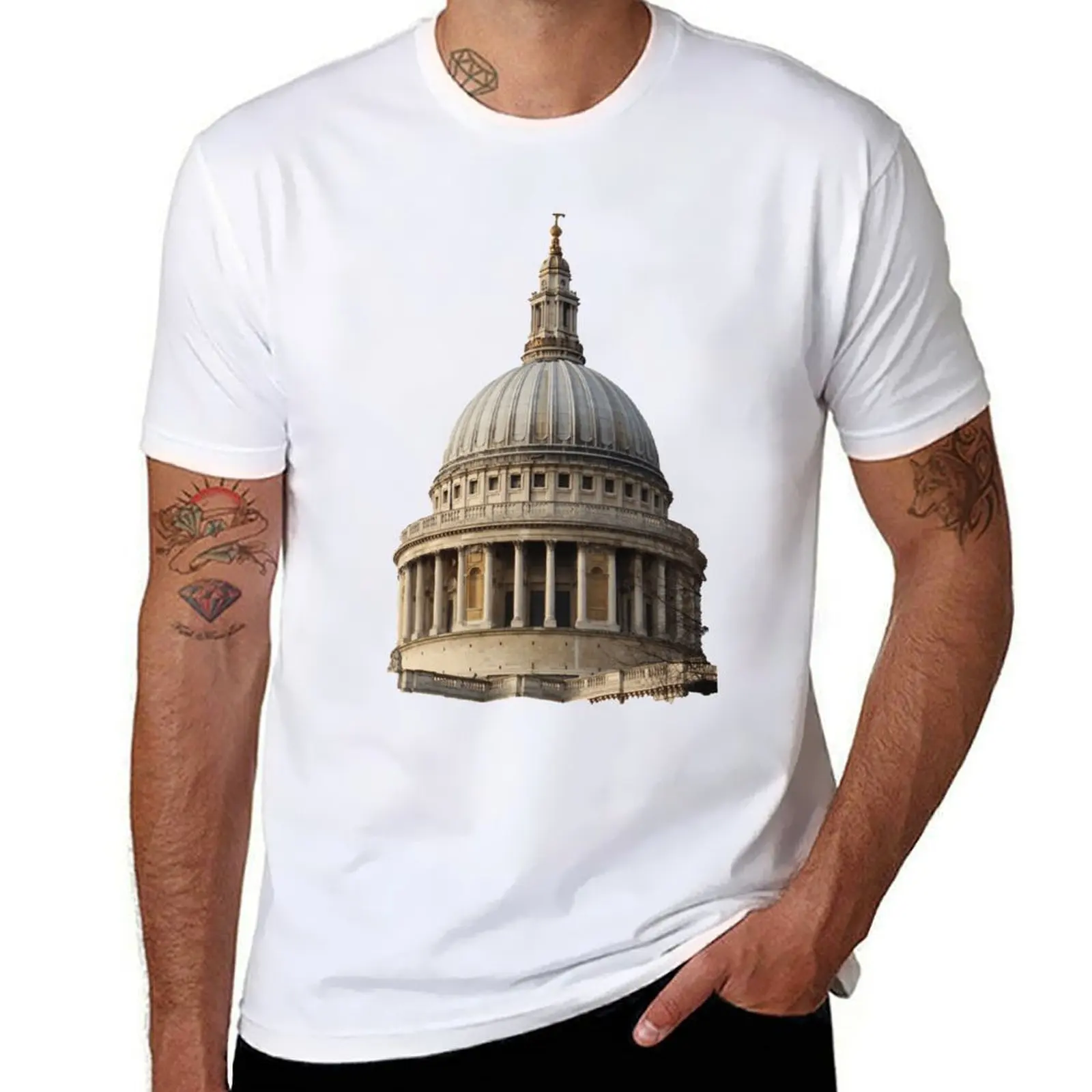 

St Pauls T-Shirt t shirt men 100% cotton luxury brand t shirt man plain T-Shirt