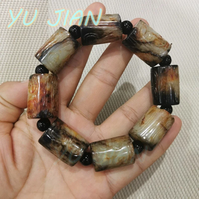 New Genuine Hetian-Jade Bracelet Tortoise Wealth Shell Cicada Ruyi Wrinkle Ancient Totem Antiques Collection Jade Fine Jewelry