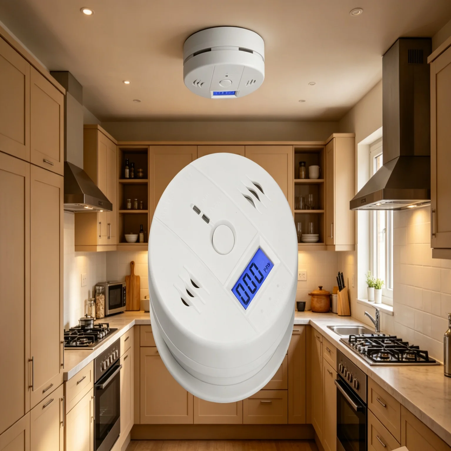 wall-mounted Carbon Monoxide Alarm CO Detector LCD Display Alarm Home Wireless Toxic Gas Leak Detector Fire Smoke Sound Alarm