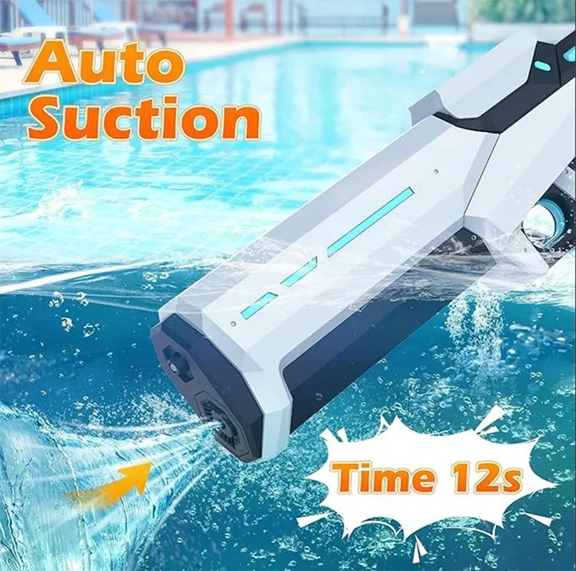 Adult Electric Water Gun Automatic Water Suction Waterproof Design Automatic Water Gun Pool Beach Outdoor Party Toy for Children