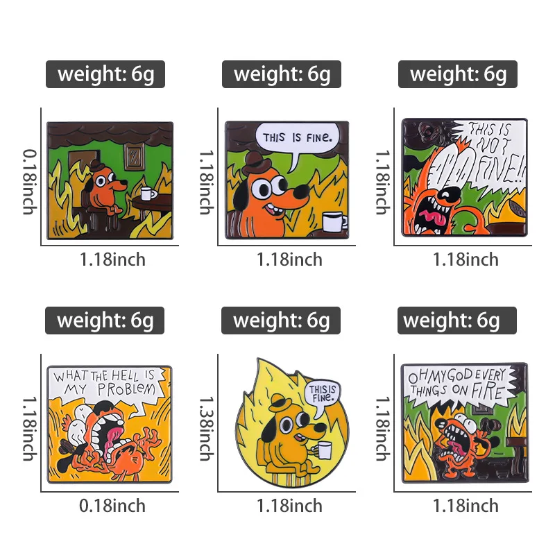 This is Fine Cartoon Dog Enamel Pins Comic Book Coffee Metal Brooch Badge Cute Dog Fashion Jewellery Backpack Accessory Gifts image 2