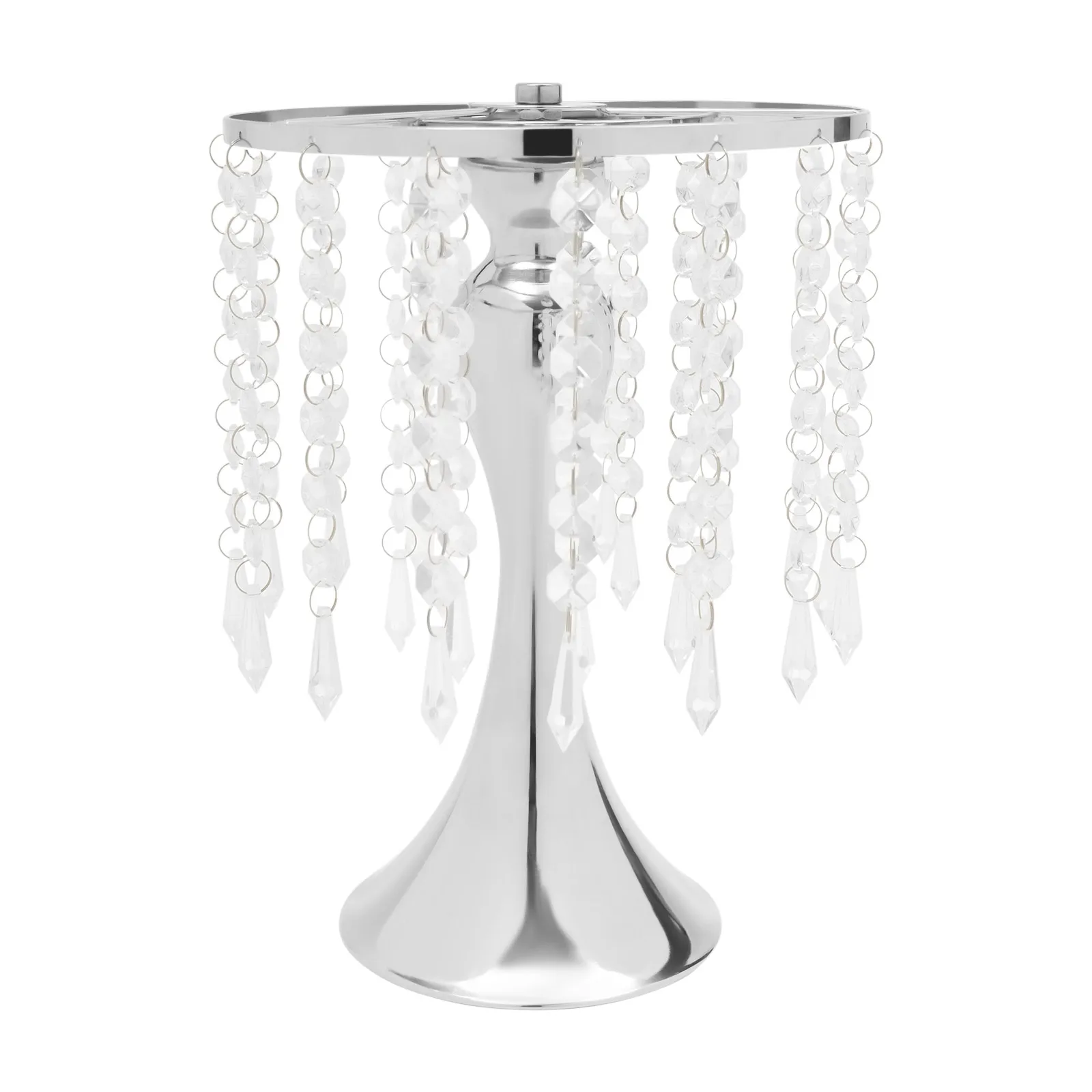 

10PCS Silver Vases Wedding Centerpieces Flower Stand Table Decor Crystal Beads