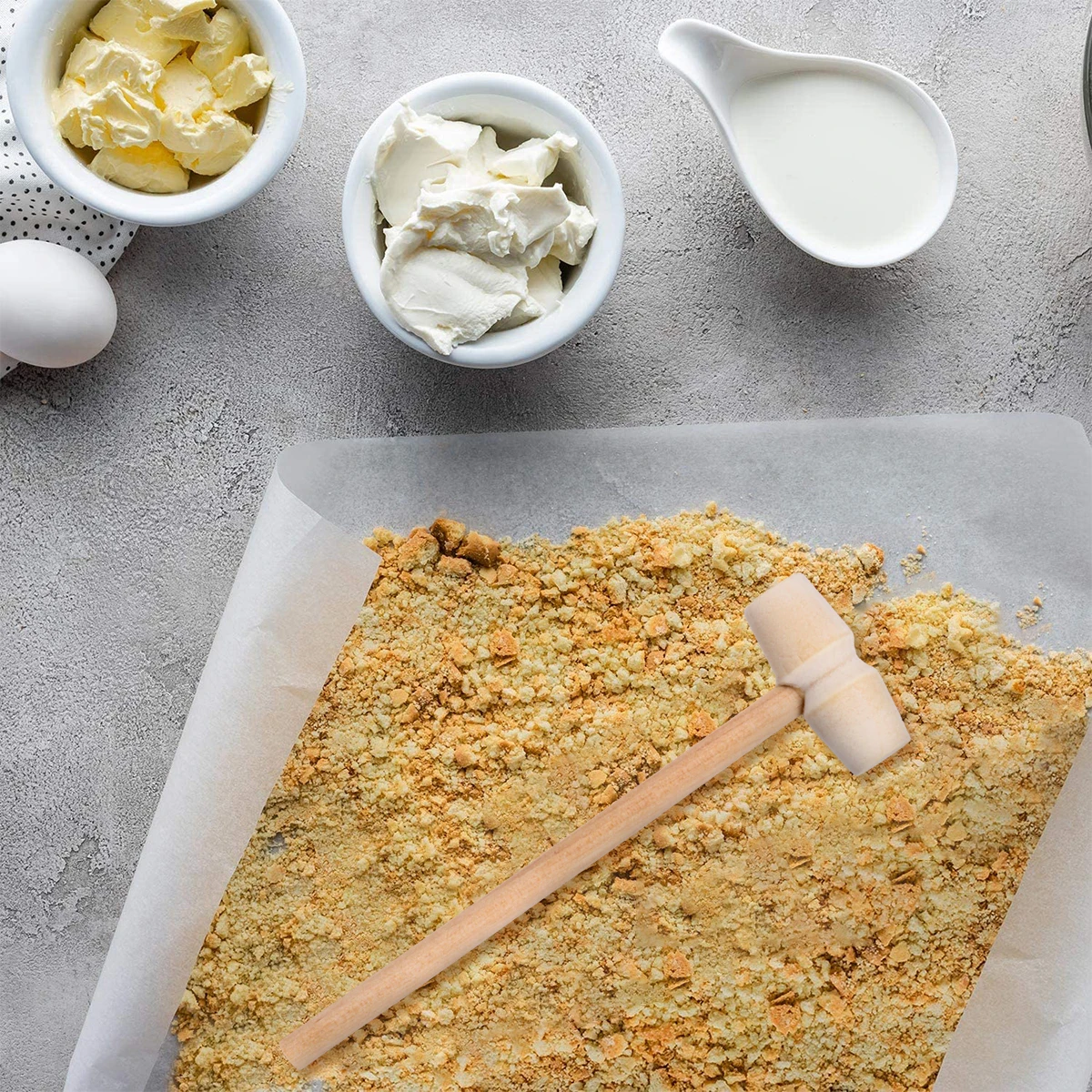 

25pcs Mini Hammer Wooden Solid Wood Crab Mallet For Planet Cake Tools Lightweight Smooth Handle Portable Gift Mini Beat