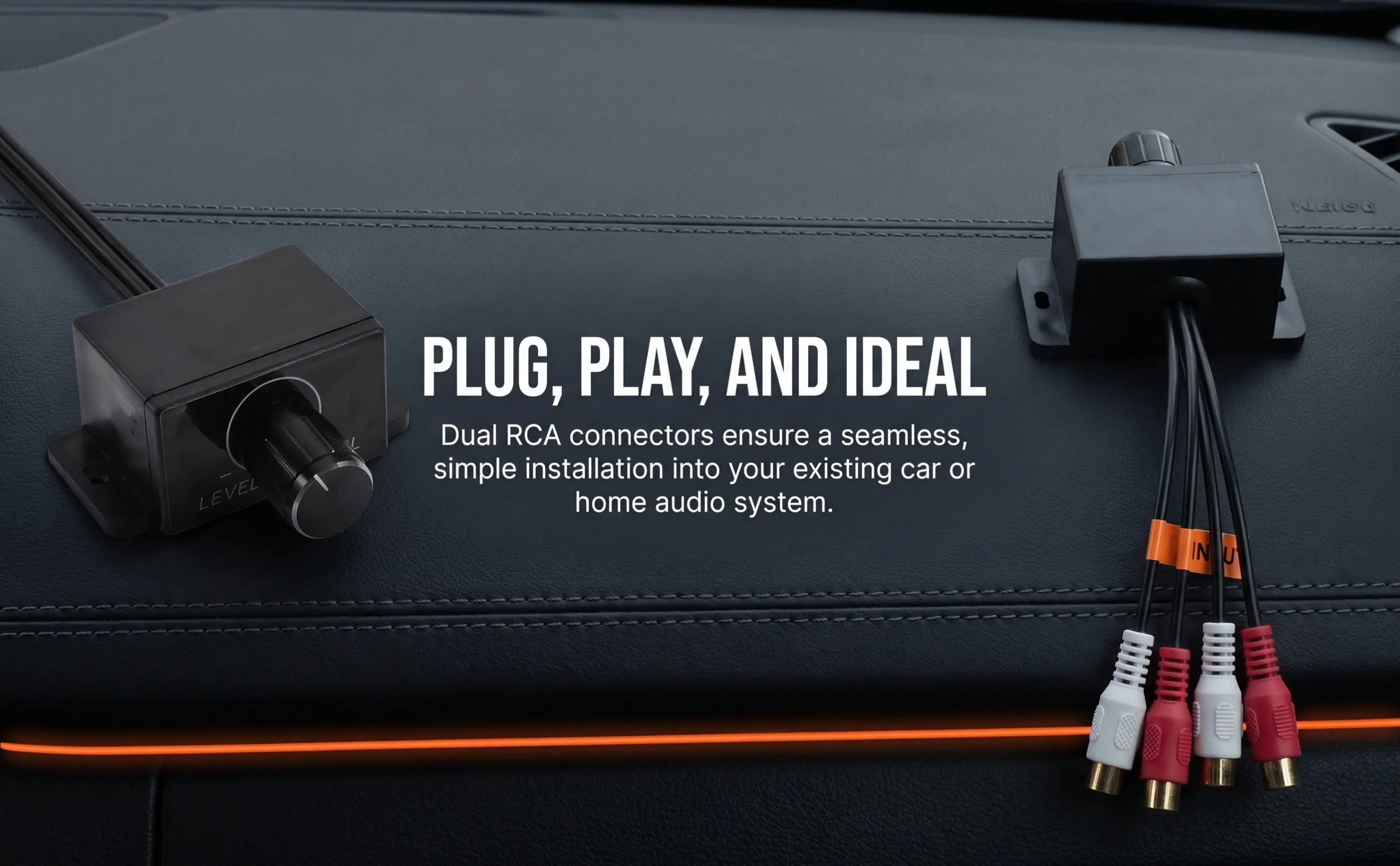 Car Stereo Amplifier Gain Level Audio Bass Volume Control Knob 27Cm Rca Remote Level Control Compatible with Bass Knobs