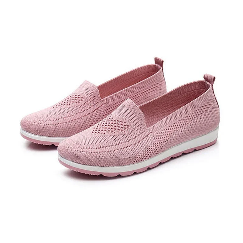 

2022 Flats Women Shoes Comfortable Knitted Slip-on Shoes Women's Loafers Ladies Platform Creepers Grandmother Mom Sport Sneakers