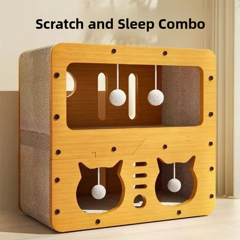 

Inteated Scratching Board House Bed Sofa Toy for Kittens Four Seasons Universal Winter Warm elter Pet Supplies