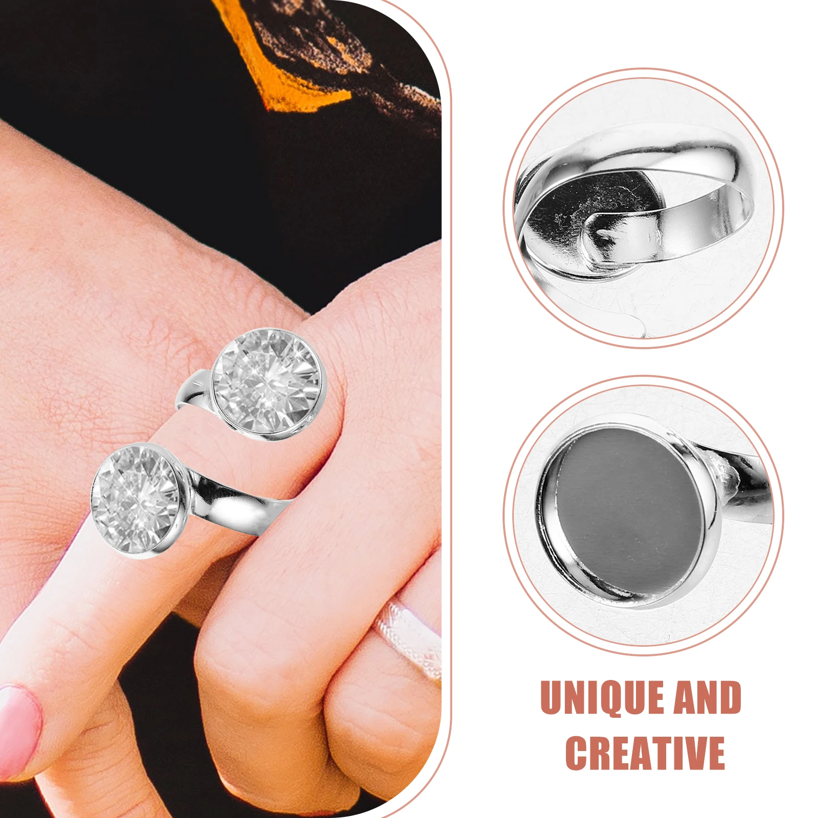 

10pcs Silver 12mm Ring Blanks Base DIY Copper Jewelry Making Supplies Adjustable Craft Materials Ring Blank Holder