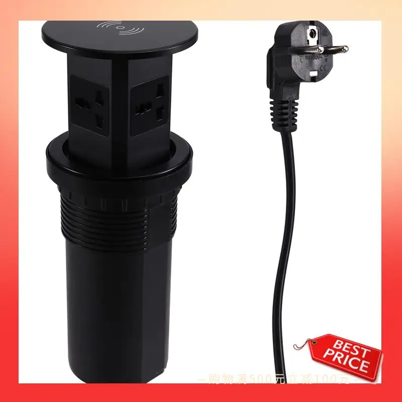 

Подъемная розетка ABNR, многофункциональная четырехпозиционная вставка USBba + C для использования на кухне, водонепроницаемая вилка европейского стандарта