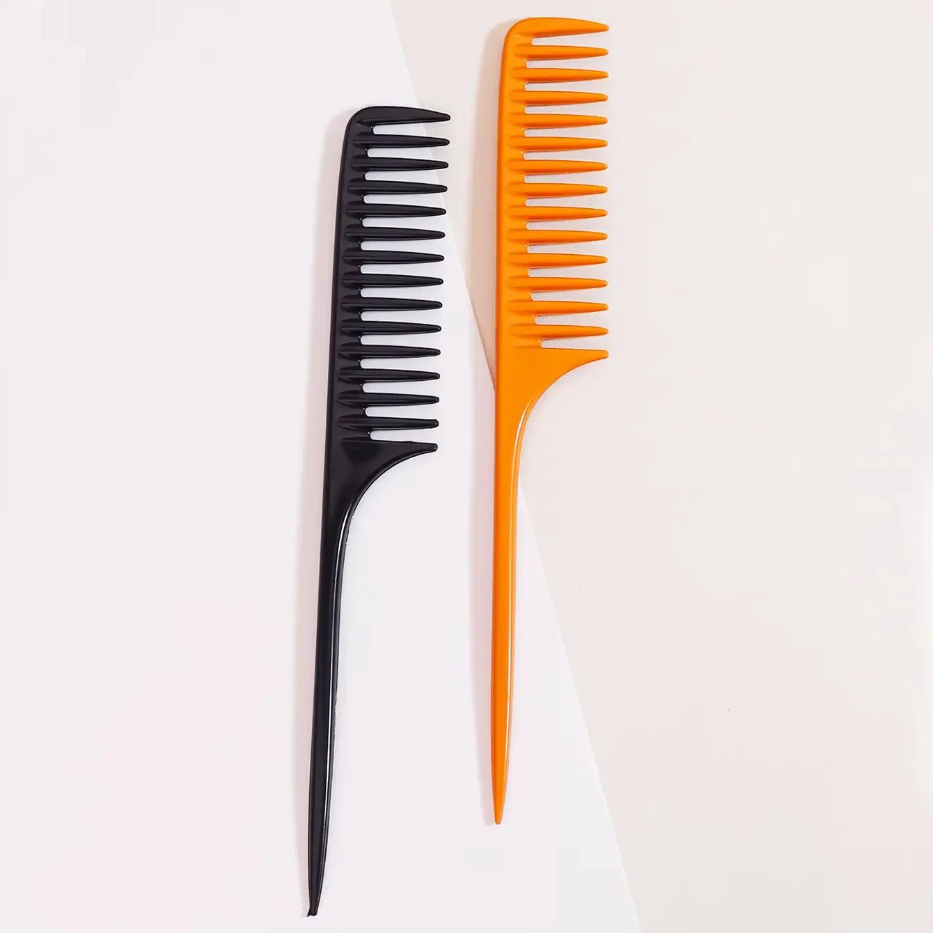 Hairdressing wide toothed pointed tail comb, anti-static comb, suitable for both dry and wet use, special for real hair wigs