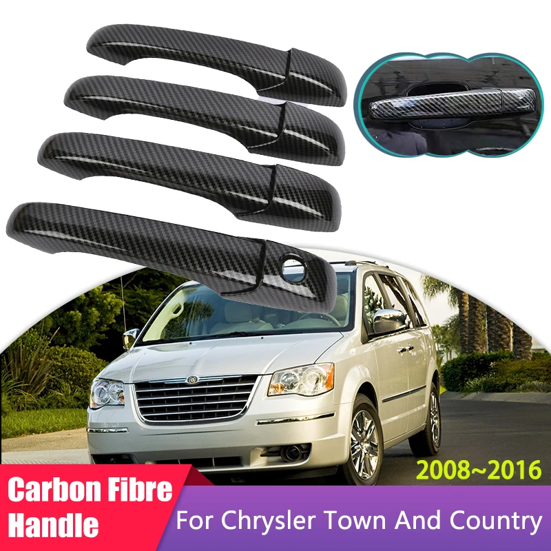 

Крышка дверной ручки из углеродного волокна, подходит для Chrysler Town And Country Voyager 2008 ~ 2016 автомобильные аксессуары, украшение для гаджета, наклейка, отделка