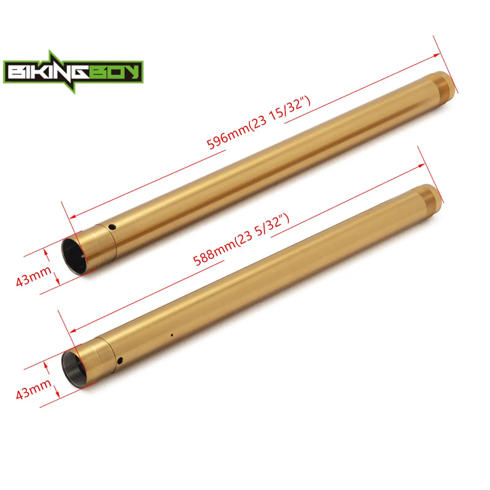 BIKINGBOY For Harley VRSCF V-Rod Muscle 09 10 11 12 13 14 15 16 17 VRSCDX 2012 43mm Inverted Fork Tube Length 23 5/32' 588mm