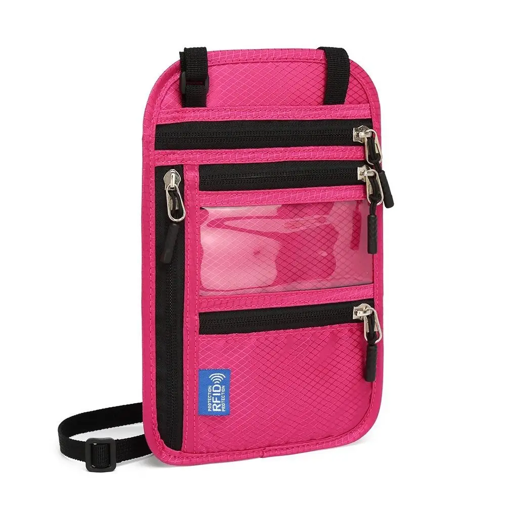 تتفاعل حجب حقيبة جواز سفر تتفاعل متعددة جيوب مكافحة سرقة محفظة الرقبة مقاوم للماء مع حزام الرقبة قابل للتعديل الرجال حقيبة كروسبودي #1