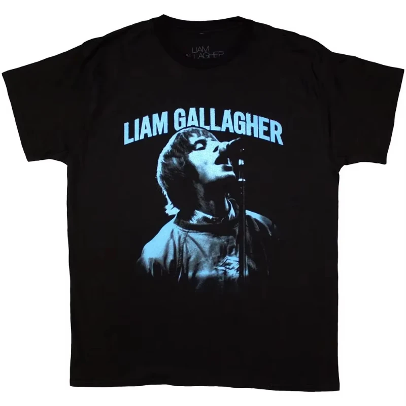 Retro metal band top T-shirt men's streetwear Liam Gallagher Maine Road T-shirt men's and women's cotton T-shirt