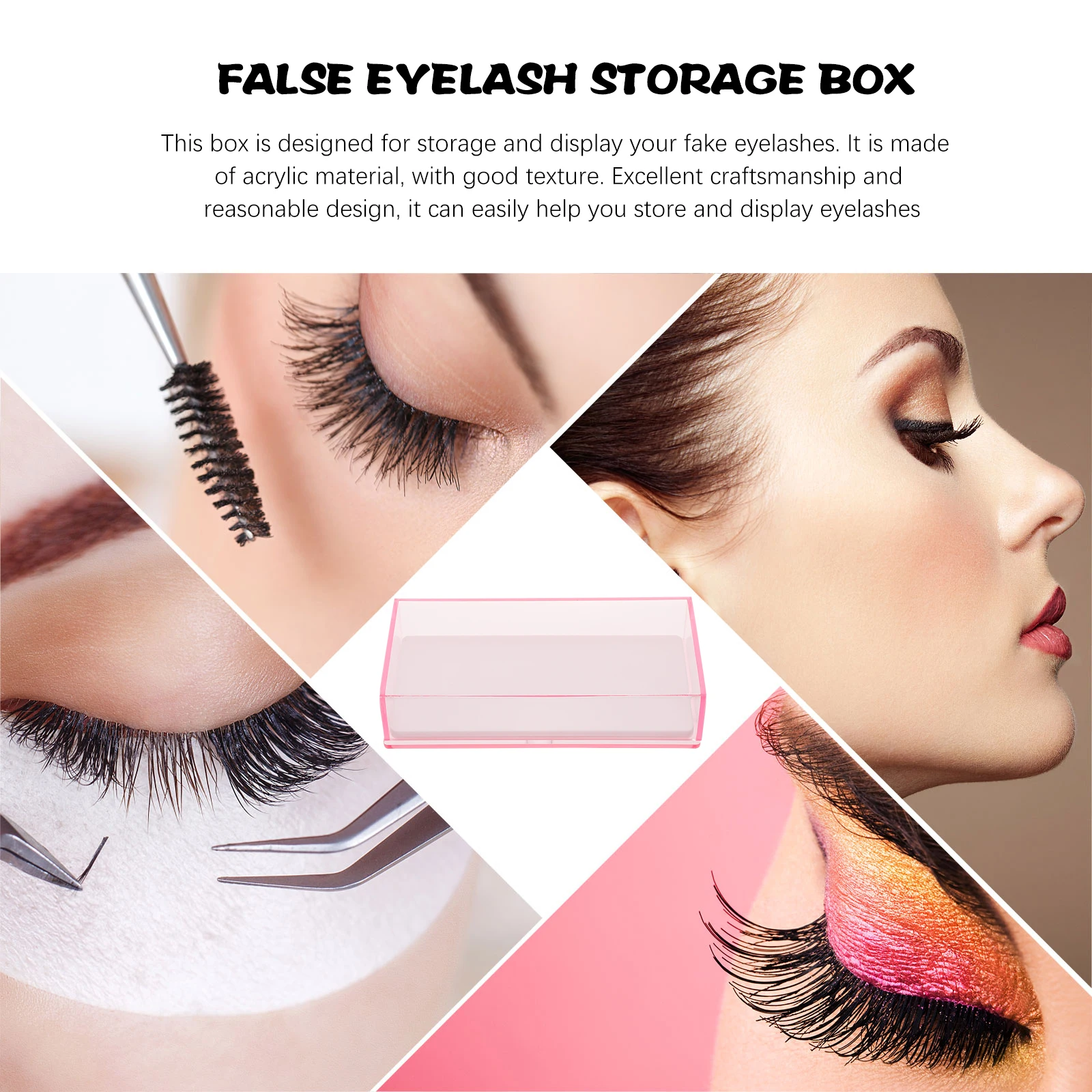 Przezroczysty pojemnik do przechowywania rzęs, organizer na sztuczne rzęsy, pudełka do pakowania, etui na przedłużane rzęsy