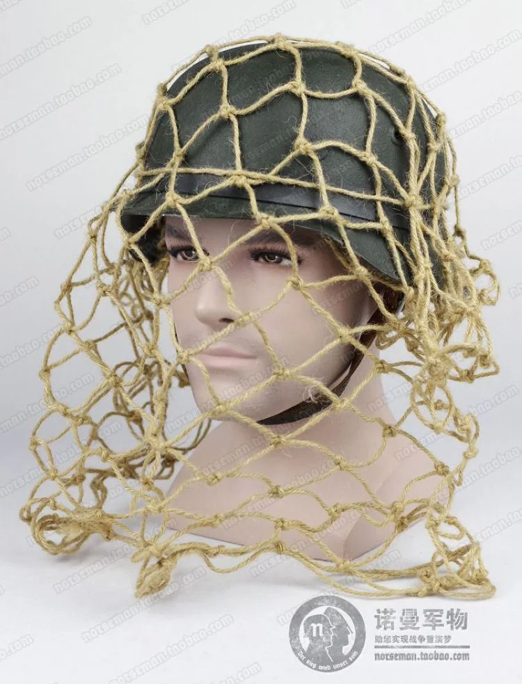 Reproduction Cosplay German Helmet Issued Camouflage Net « Tarnnetz » Adapted to All types of German Helmets Nordland 1944