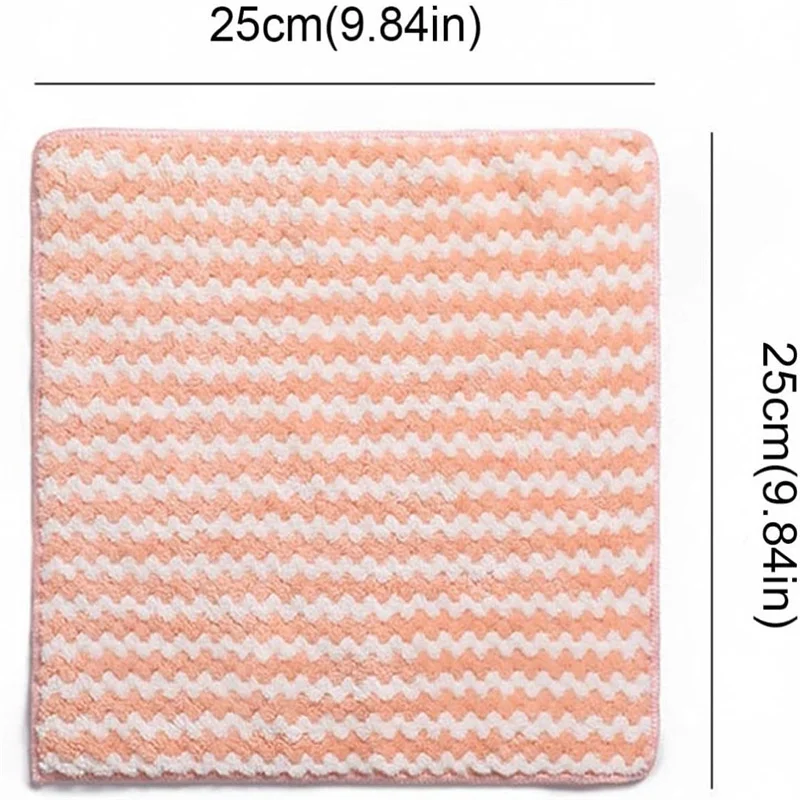 Kitchen Cleaning Rag Coral Fleece Dishcloth Super Absorbent Scouring Pad Dry Wet Daily Dish Towel Microfiber Cloth 1/5/10/15 Pc