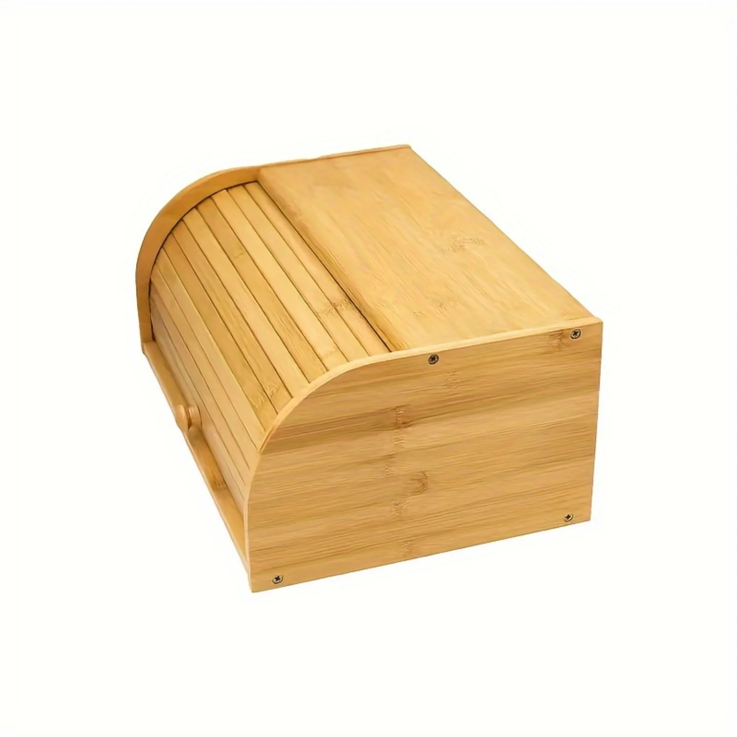 Eco-Friendly Bamboo Bread Box - Flip Lid for Freshness - Sustainable Rectangular Container - 1pc