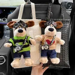 New Car Tissue Box Hanging Master Dog Doll Drawing Paper Box Cute Rectangle Tissue Box Cover Car Accessories Decorations Pink