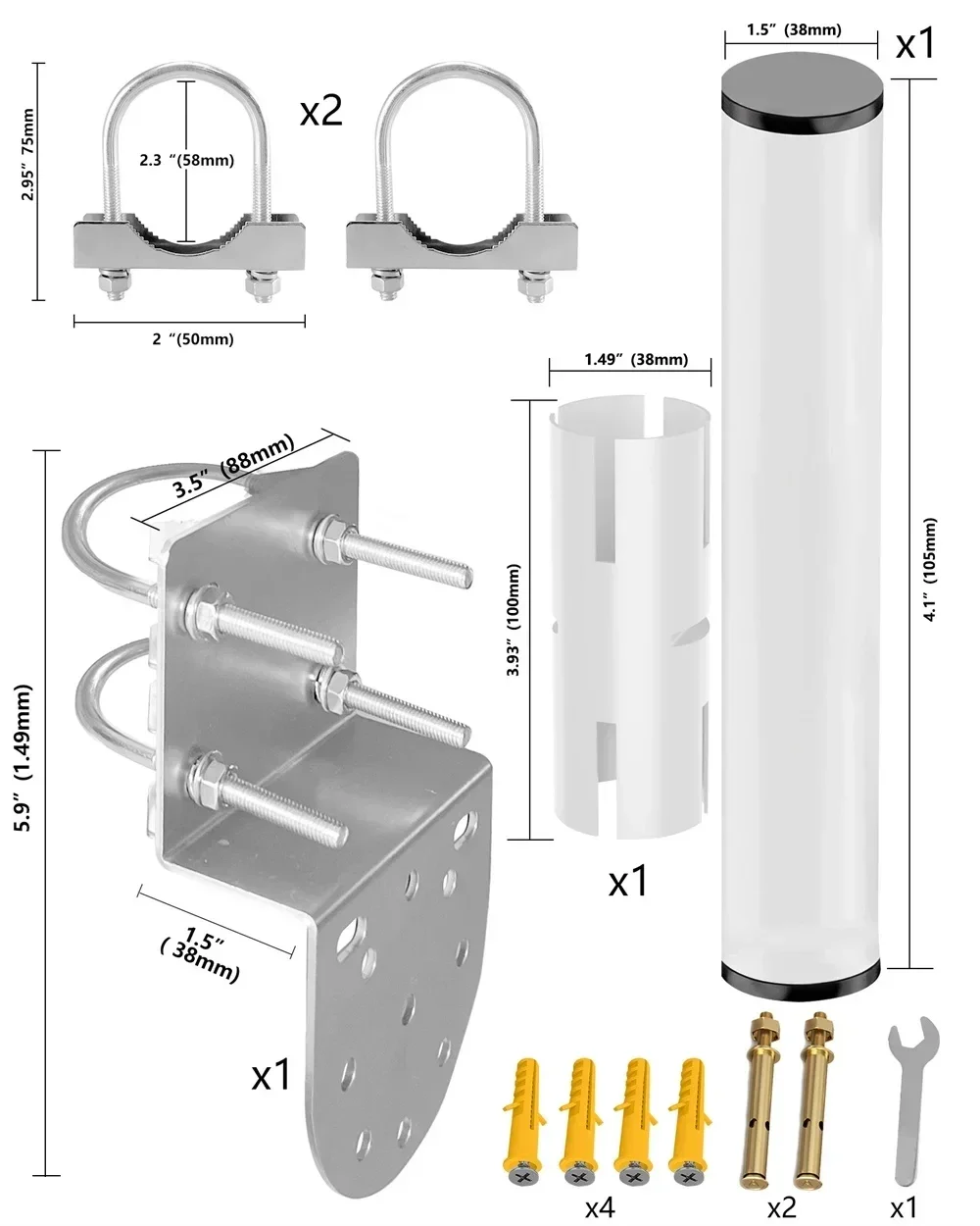 Imagem -02 - Kit de Instalação Starlink de Pivô de Suporte de Antena Ajustável Instalação de Telhado e Parede Serviço Pesado Aço Inoxidável