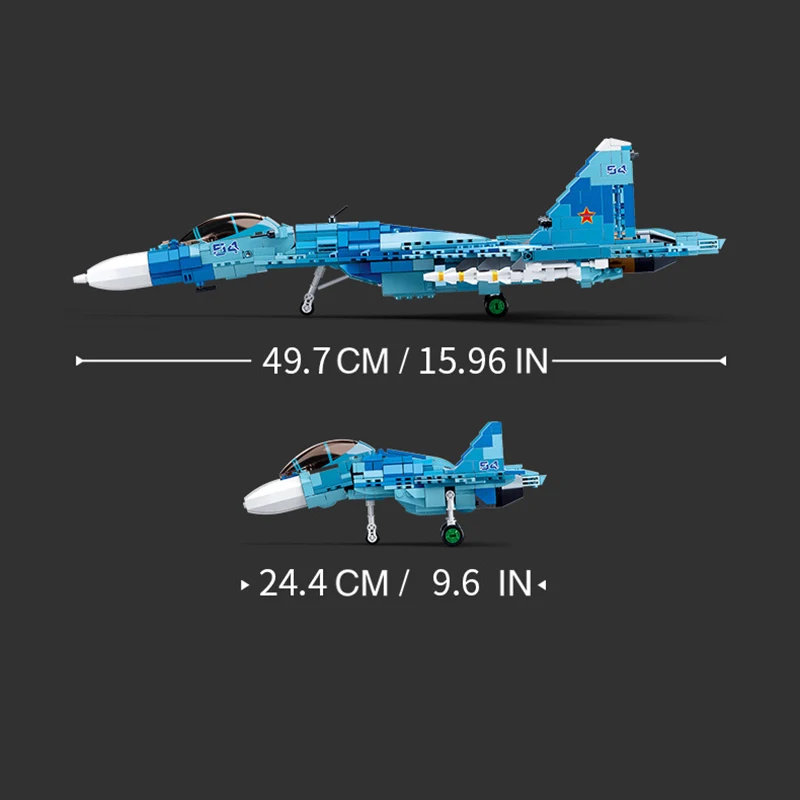 

Russian Military Sukhoi Su-27 Stealth Fighter Model Building Blocks Arms Bricks Toys Compatible With LEGO