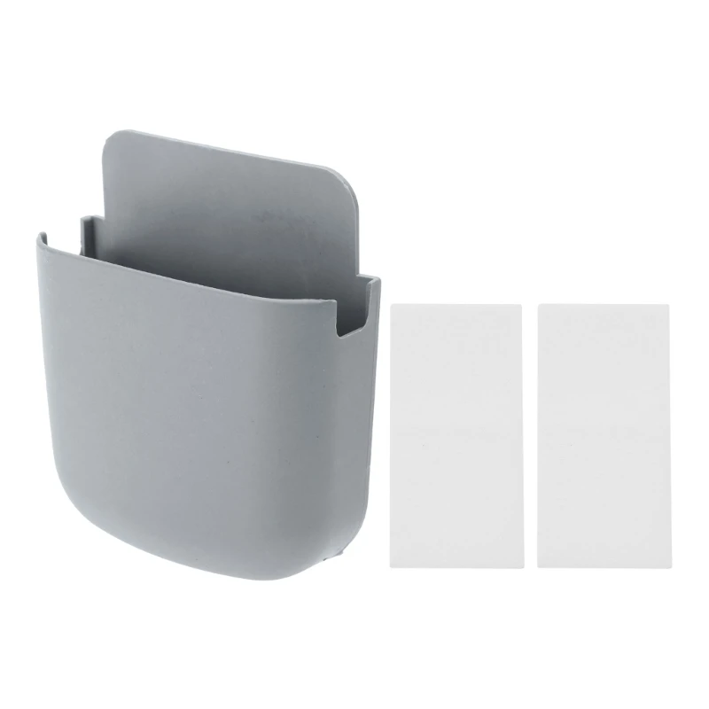 Y1UB Wall Mount Remote Control Holder with Hole Double-side Tapes Wall Mount Storage Container Bedside Table Phone Charging