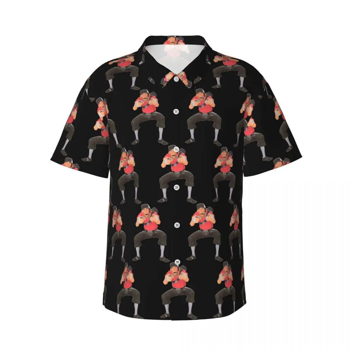 Tf2 Scout Laugh Team Fortress 2 Chemises pour hommes Chemise hawaïenne à manches courtes Hauts décontractés à boutons pour la plage d'été