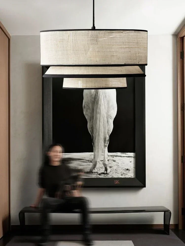 Fabric Ceiling Pendant Lamps Living Room Restaurant Bedroom Kitchen Chandelier Home Decor Lustre