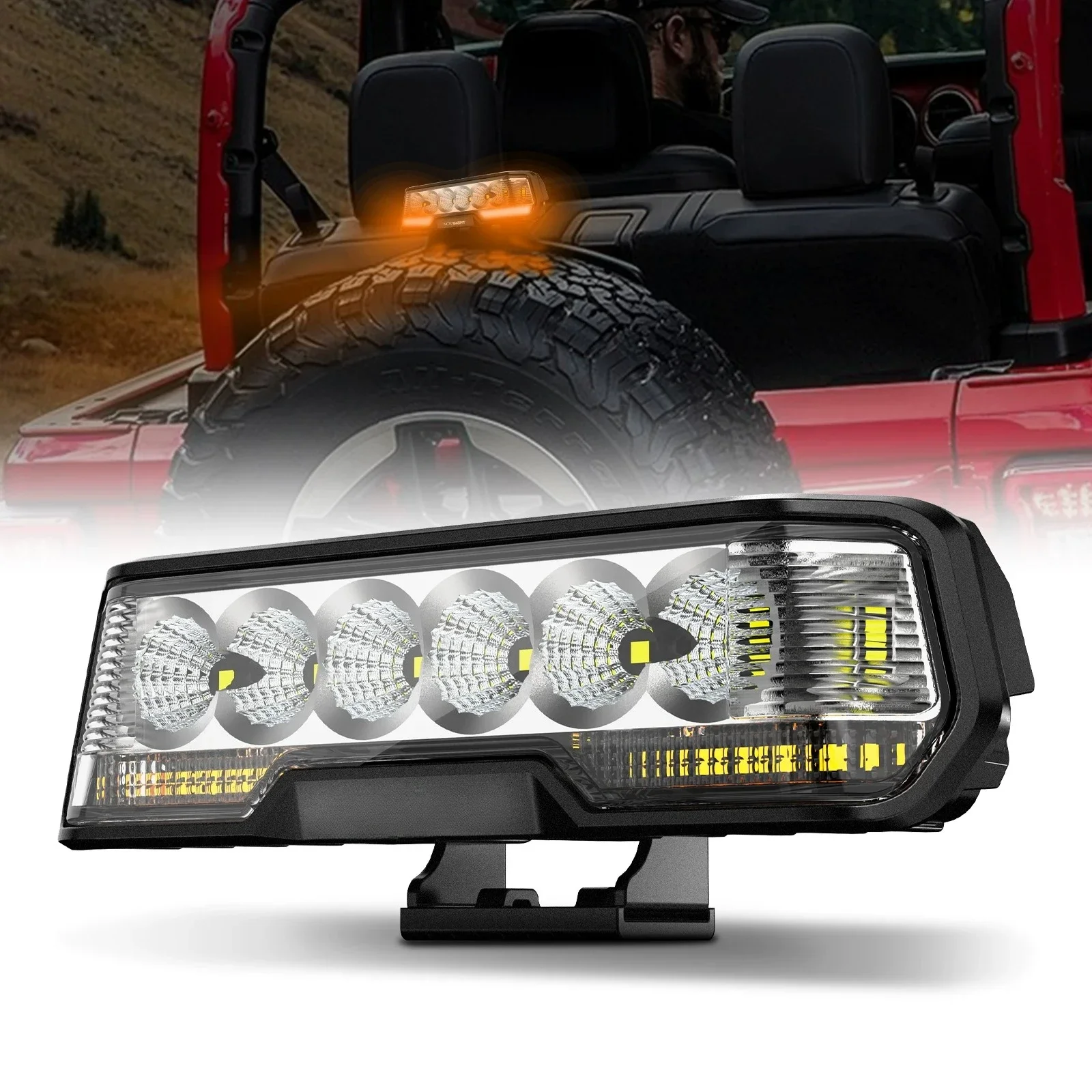 for Ford 6 Inch Led Strip Light Reverse Brake Light Off Road Auxiliary Light Spare Tire Warning Lamp Modified for Jeep for Tank detail image 1