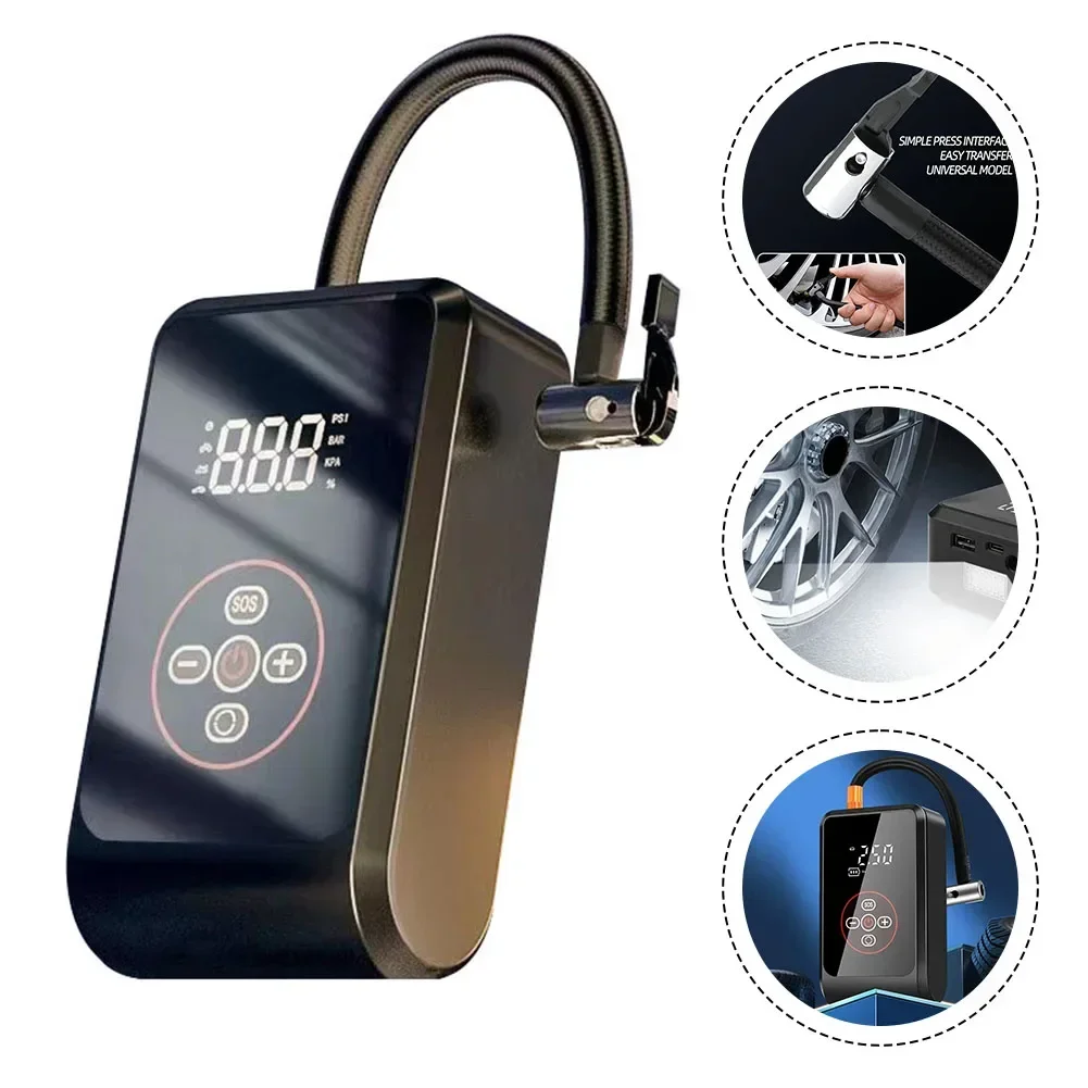 

Newest Sale ABS Wireless Car Air Pump Portable High Power Electric Tire Pump High Pressure Replacement Car Accessories