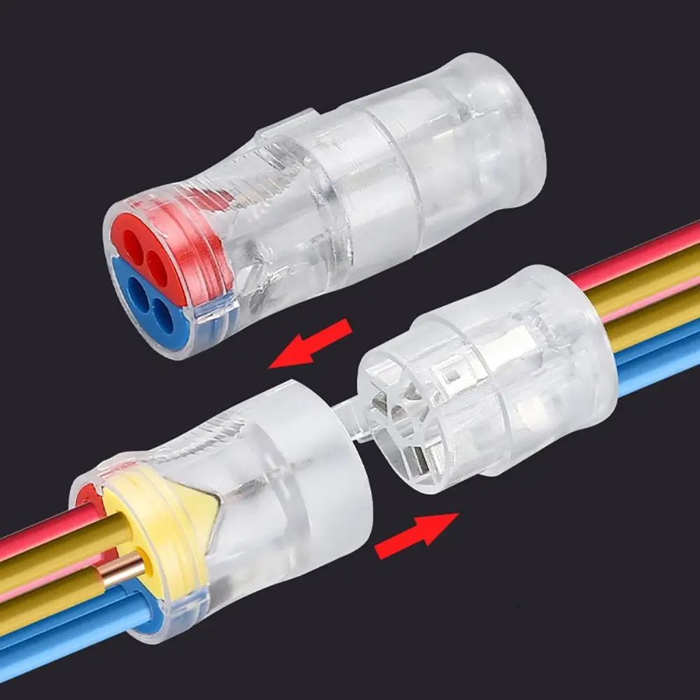 Two In Four Out Quick Terminal Block Compact Splice Electrical Connectors Small Docking Type Electrical Wire Cable Connector