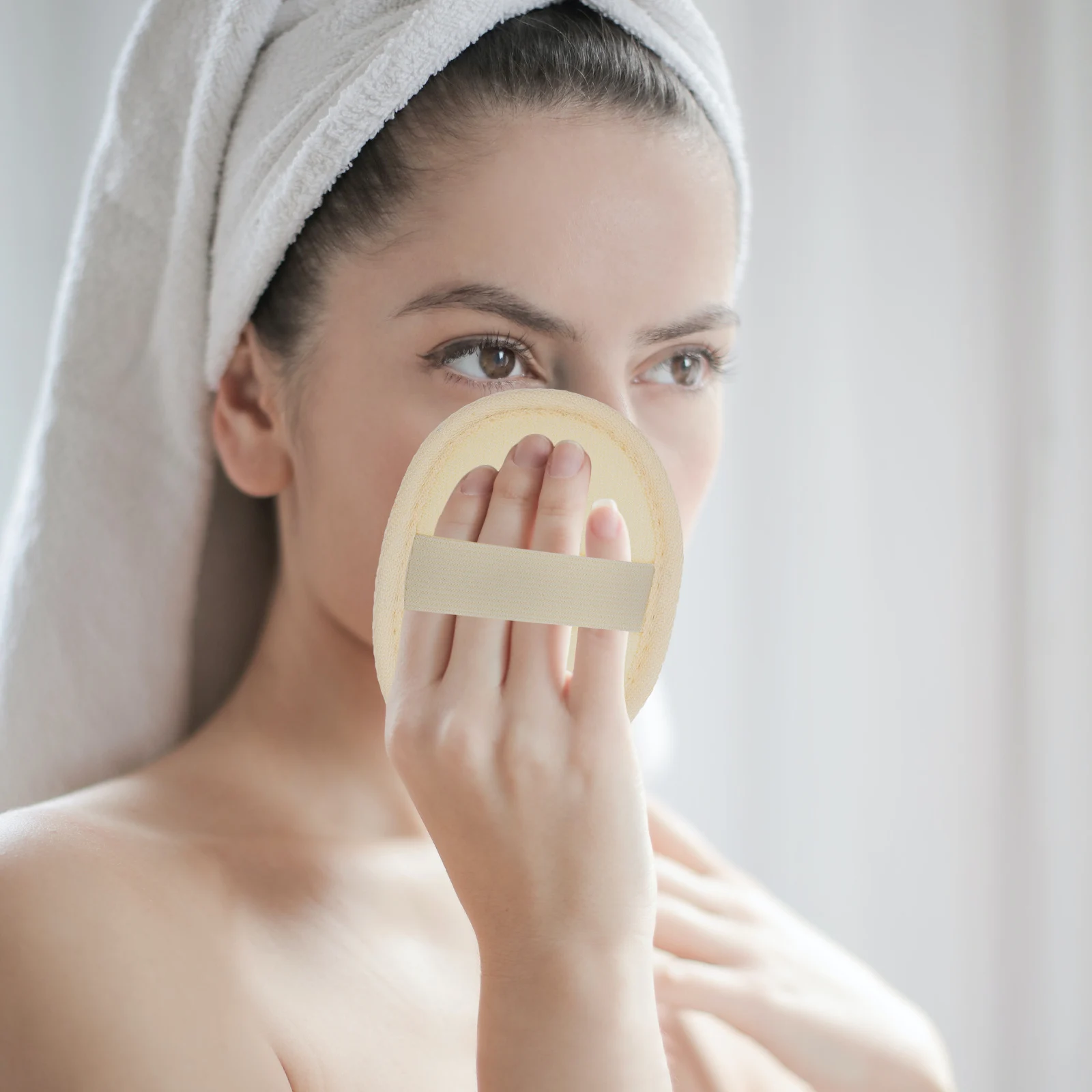 

6Pcs Natural Loofah Exfoliating Pads Soft Body Scrubber for Bath Skin Cleansing Massage Baby Band Lanyard Design