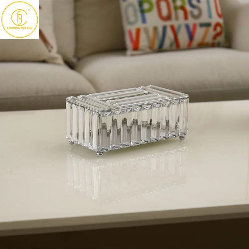 Family Seat Type Rock Crystal Tissue Boxes Living Room Tea Table Restaurant Multifunctional Creative Napkins Tissue Storage Box