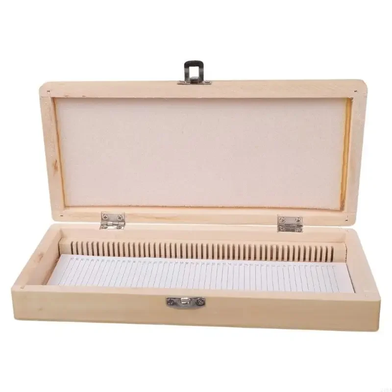 Small Wooden Slide Box Prevents Breakage for Stores 50 Prepared Microscope