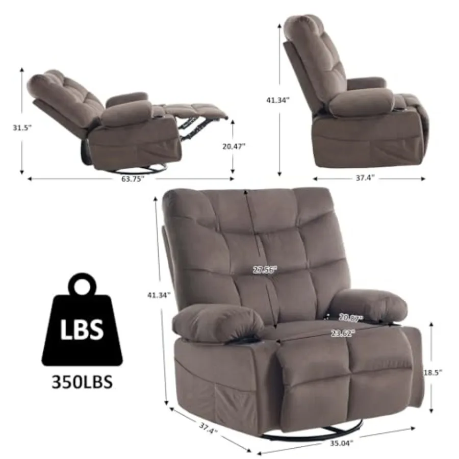 Massage Swivel Rocking Recliner Nursery Rocker Manual Reclining Chair