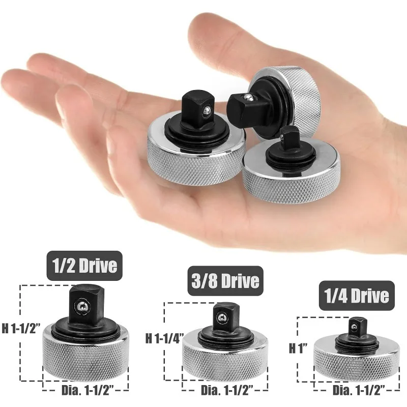 3Pcs Mini Ratchet Socket Wrench Set Carbon Steel Ratchet Socket Finger Reversible Thumb Wheel Socket Wrench 1/2 3/8 1/4inch