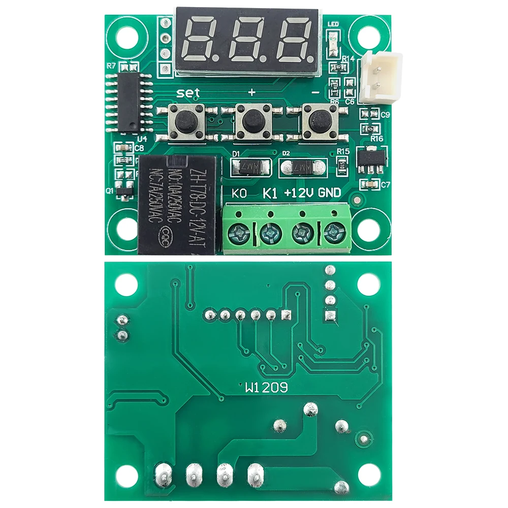 High-Precision Digital Thermostat Module XH-W1209 with LED Red Digital Tube Display Temperature Control Switch DC12V PCB Board
