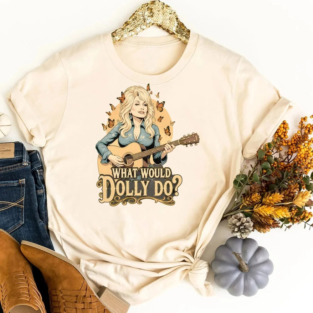 Dolly Parton t shirt girl harajuku cheap streetwear tshirt goth Psychedelic y2k cutecore kawaii