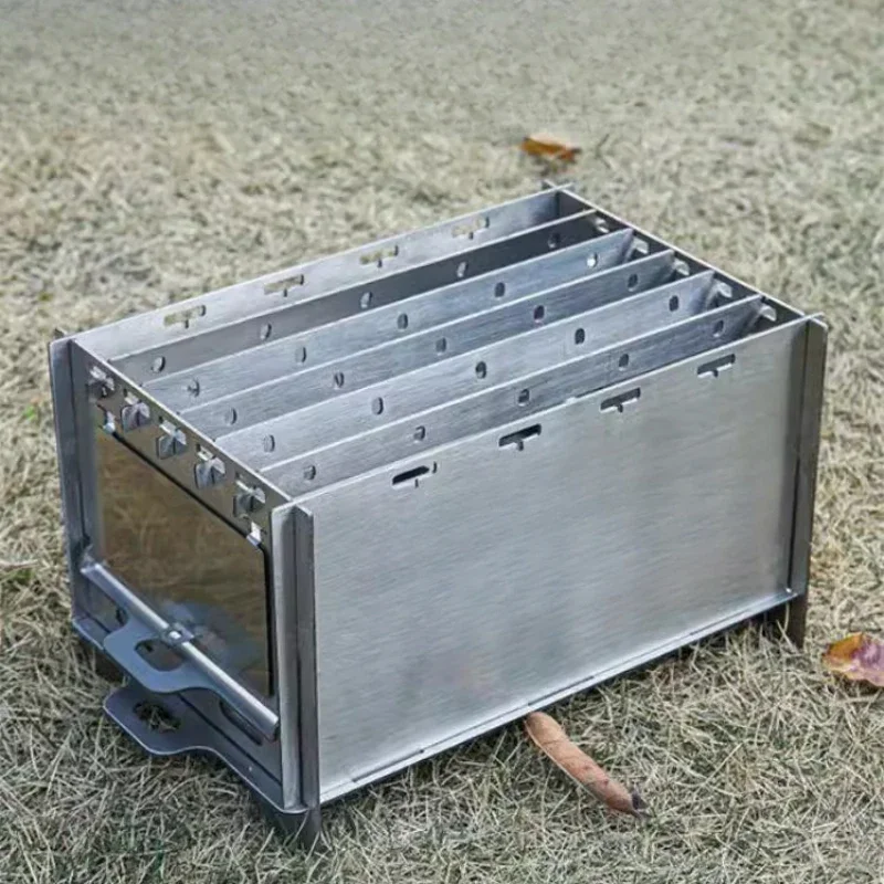 Travel outdoors, folding charcoal grill, portable campfire heater, camping incinerator, picnic wood stove